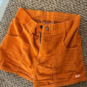 Hammies Orange High Waisted Corduroy Shorts